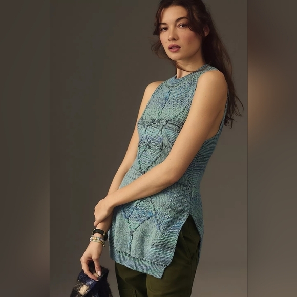 NWT Anthropologie Pilcro Halter Side-Slit Sweater Tank, Size XXS - Picture 2 of 9